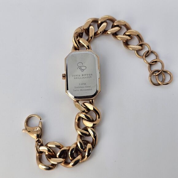 Sonia Bitton Women's Watch 20MM Black Dial Rose Gold Band Up to 7.75" NewBattery - Picture 9 of 10